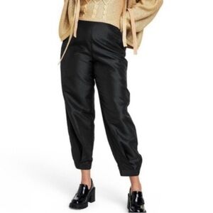 Kika Vargas X Target Black Scalloped Pocket Pants Ankle Button Size Small NWT